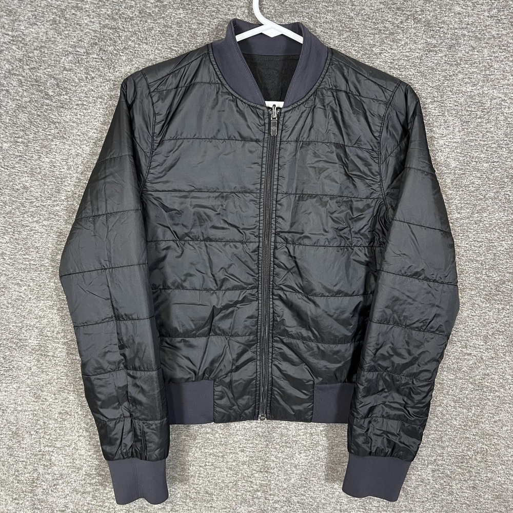 Lululemon Nonstop‎ Reversible Bomber Jacket Womens 6 Black Insulated Nylon Zip